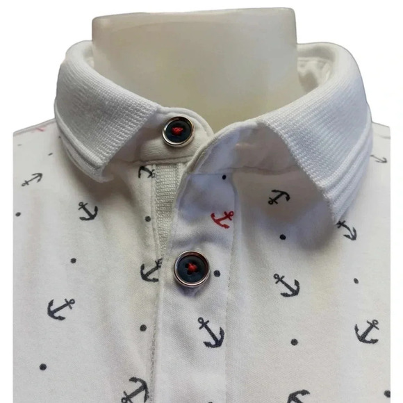 Le 31 Anchor Nautical Cotton  Polo Short Sleeve Shirt Size Large - Picture 6 of 13